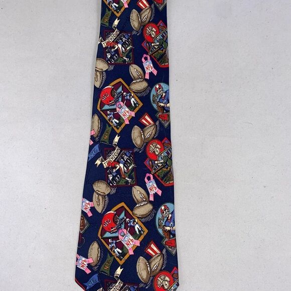 Nicole Miller Neck Tie Silk NFL Breast Cancer - Picture 4 of 8